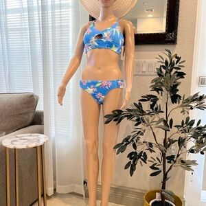 Blue Floral Bikini Set